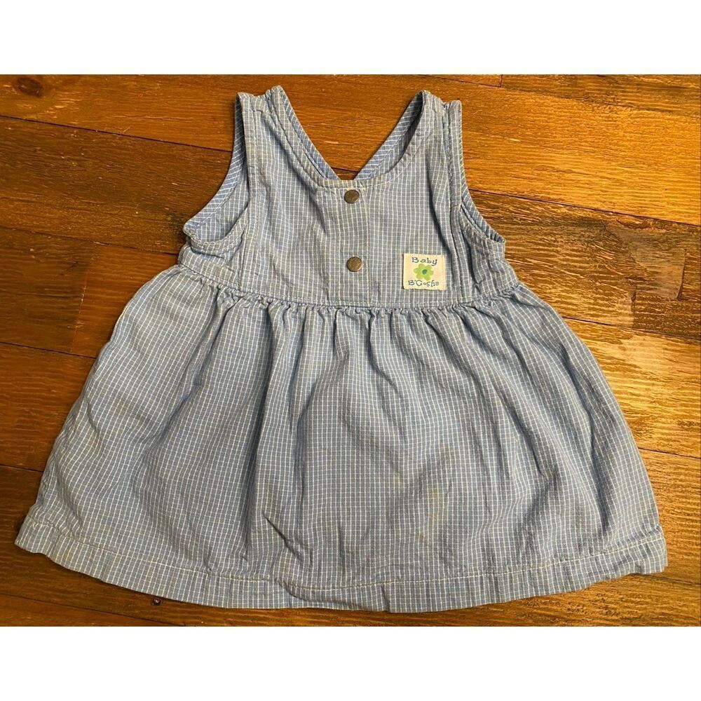 Baby b’gosh 18 month girl vintage dress blue white cotton denim
